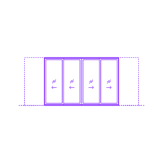 Buildings Sliding Doors Multi Slide Door Pocket 4 Panels Bi Part Silhouette Svg Vector, Free Vectors File